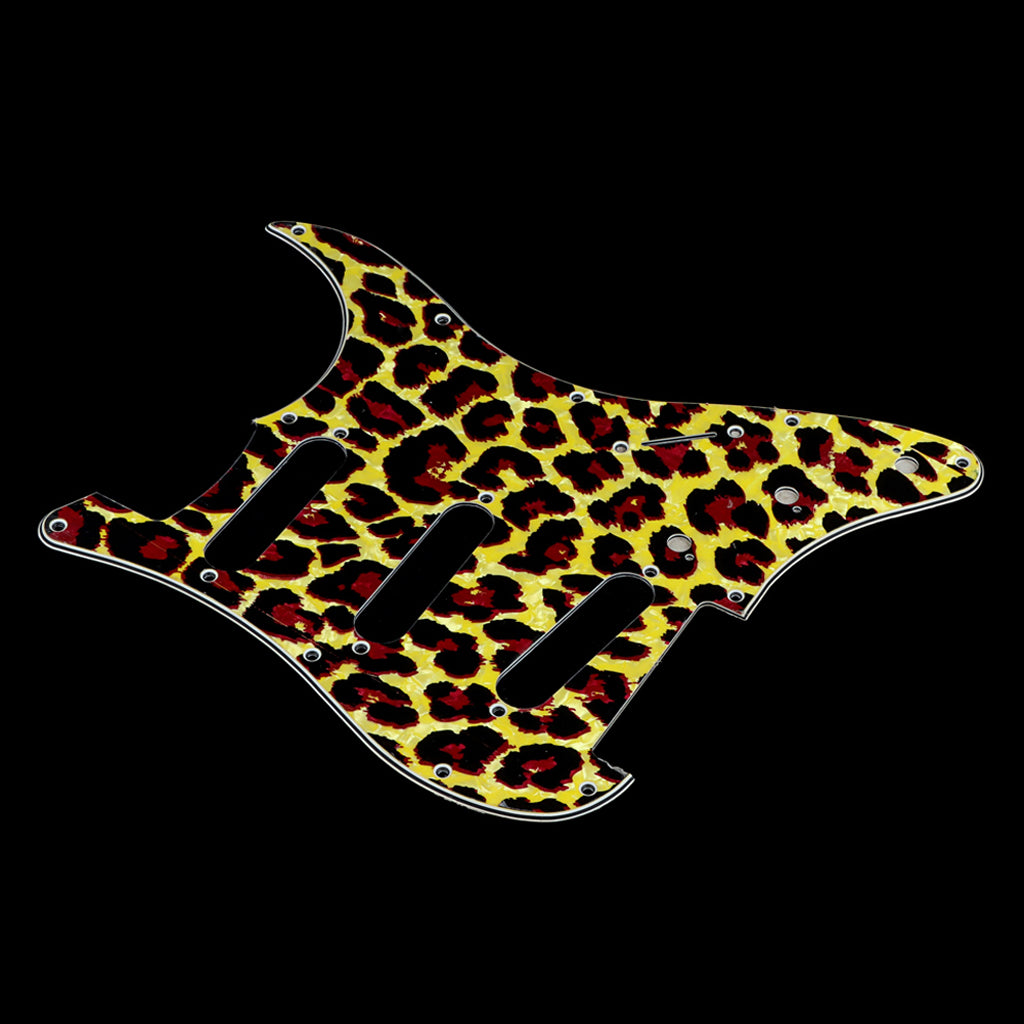 11 Hole Strat Guitar Pickguard SSS Scratch Plate for Stratocaster Style Guitar Leopard Stripe