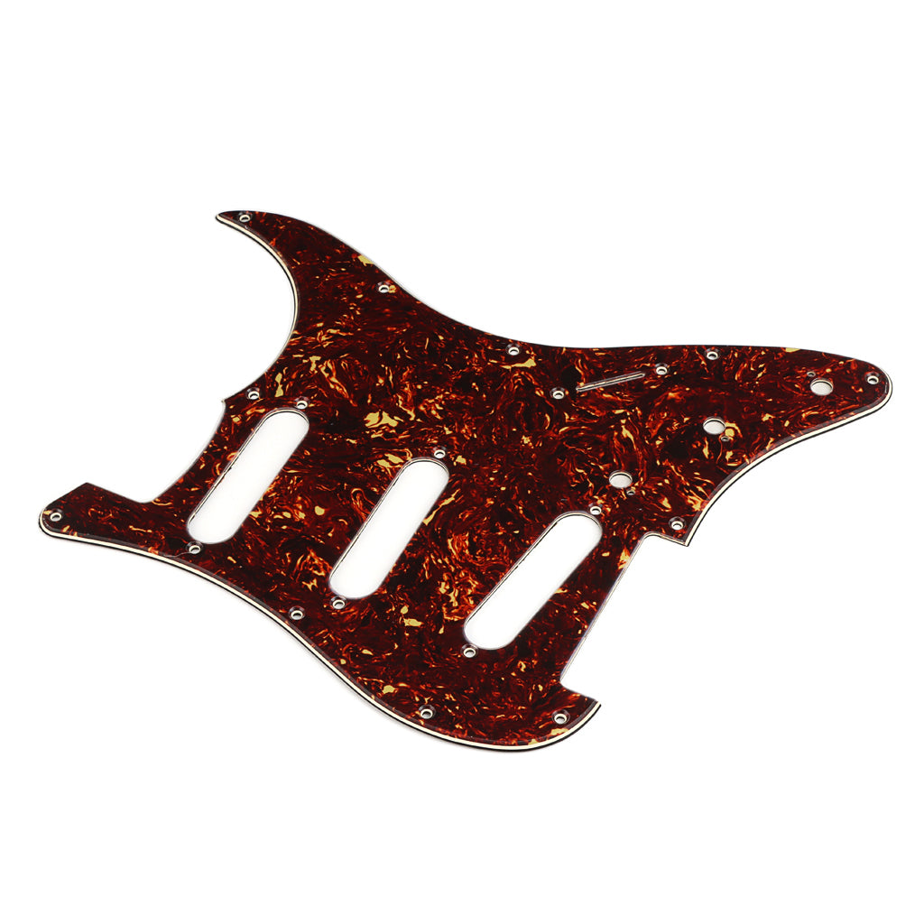 11 Hole Strat Guitar Pickguard SSS Scratch Plate for Stratocaster Style Guitar Tortoise Brown