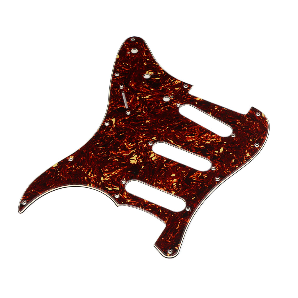 11 Hole Strat Guitar Pickguard SSS Scratch Plate for Stratocaster Style Guitar Tortoise Brown