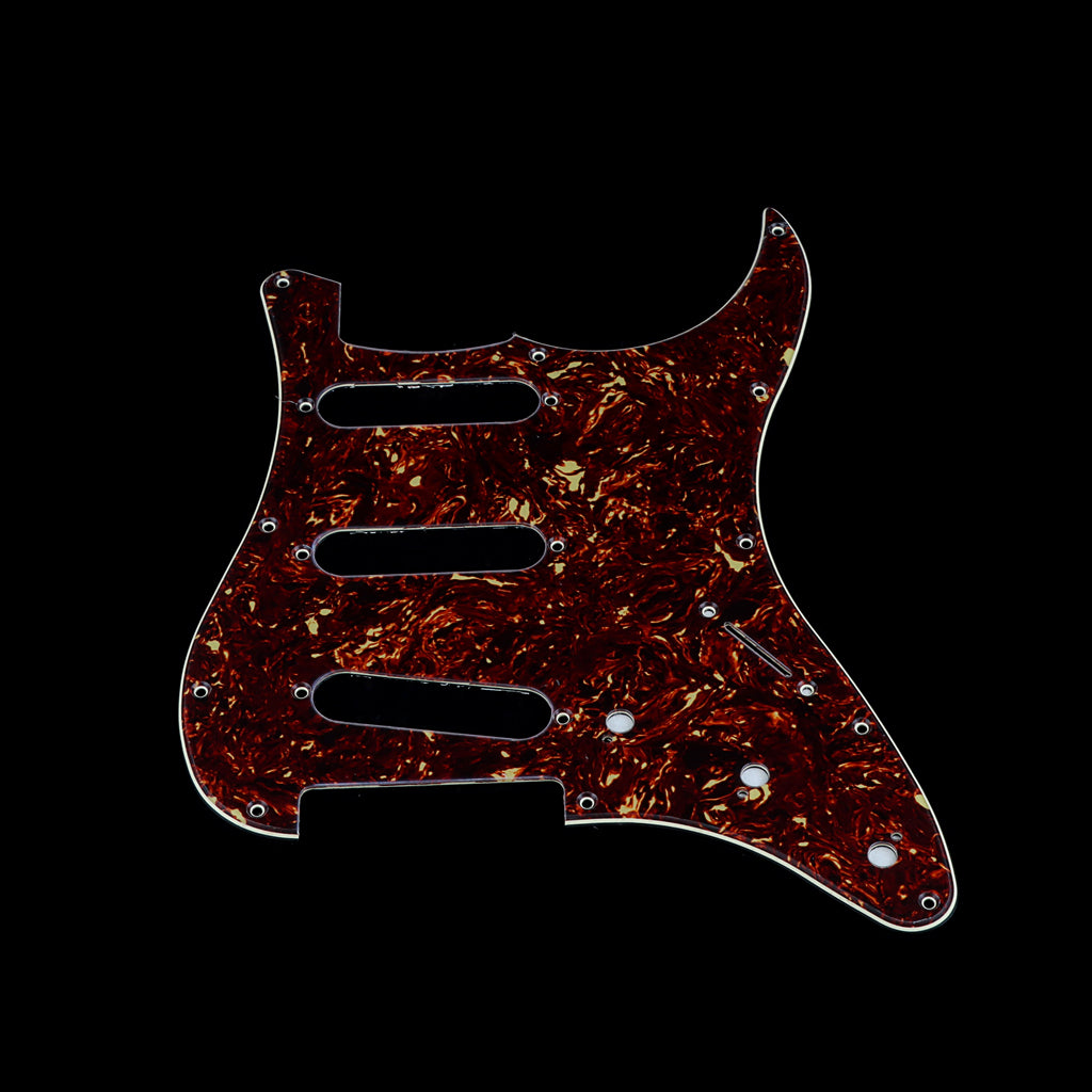 11 Hole Strat Guitar Pickguard SSS Scratch Plate for Stratocaster Style Guitar Tortoise Brown