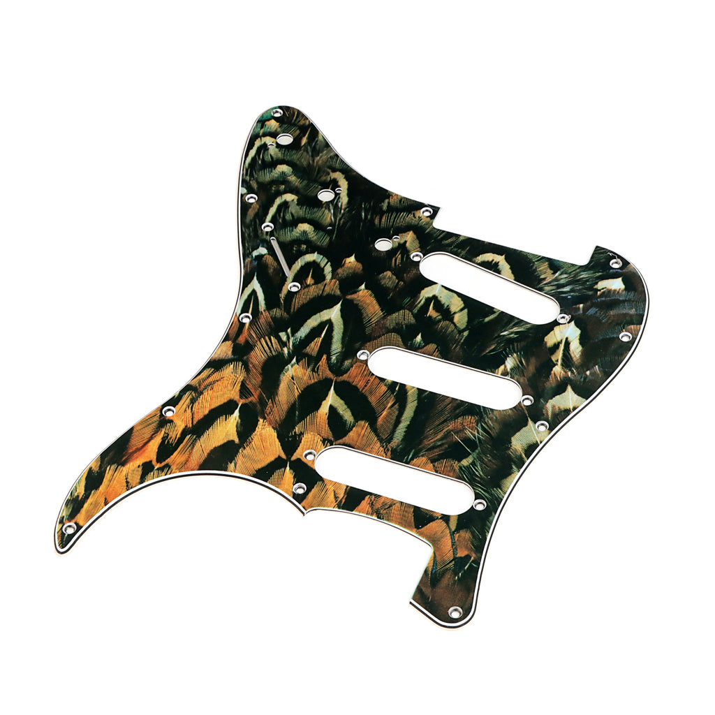 11 Hole Strat Guitar Pickguard SSS Scratch Plate for Stratocaster Style Guitar Peacock Pattern