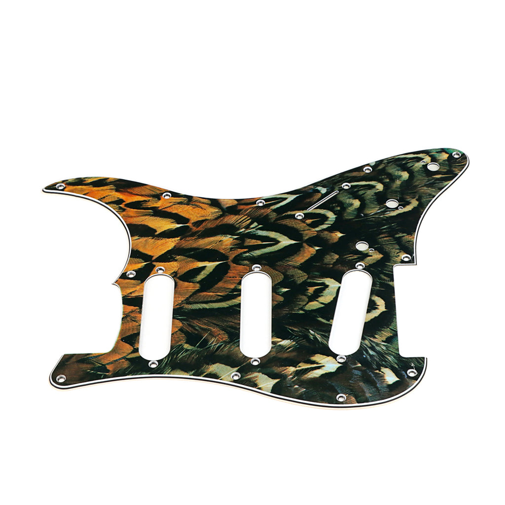 11 Hole Strat Guitar Pickguard SSS Scratch Plate for Stratocaster Style Guitar Peacock Pattern