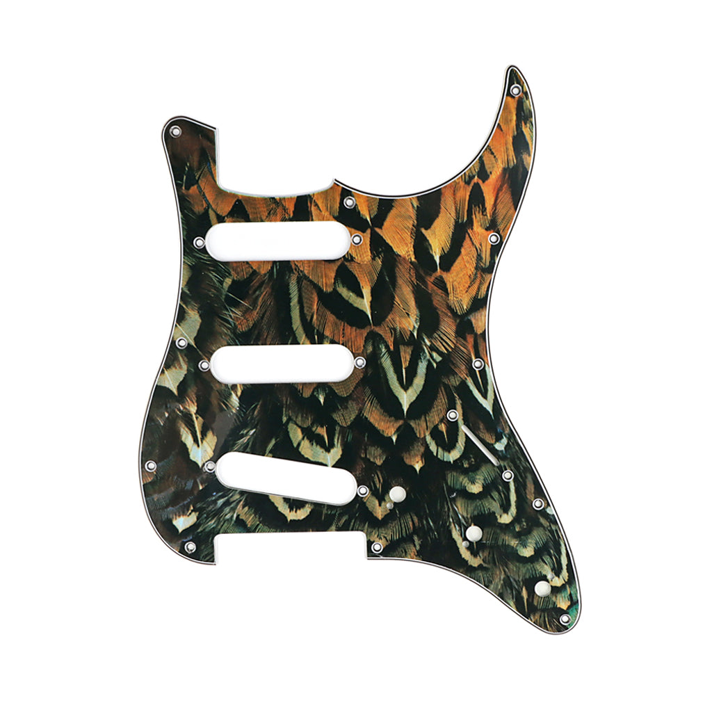 11 Hole Strat Guitar Pickguard SSS Scratch Plate for Stratocaster Style Guitar Peacock Pattern