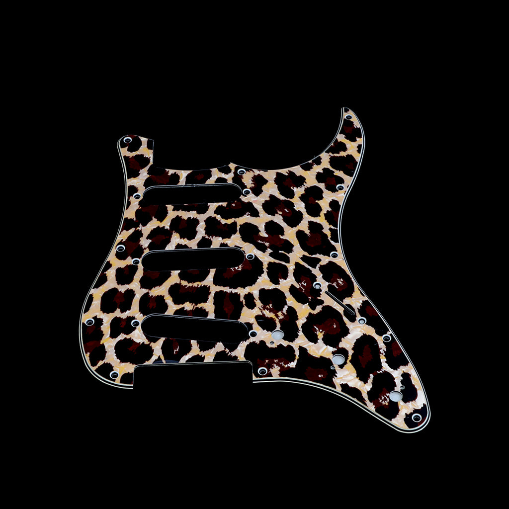 11 Hole Strat Guitar Pickguard SSS Scratch Plate for Stratocaster Style Guitar Tiger Pattern