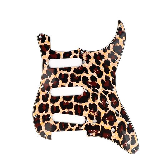 11 Hole Strat Guitar Pickguard SSS Scratch Plate for Stratocaster Style Guitar Tiger Pattern