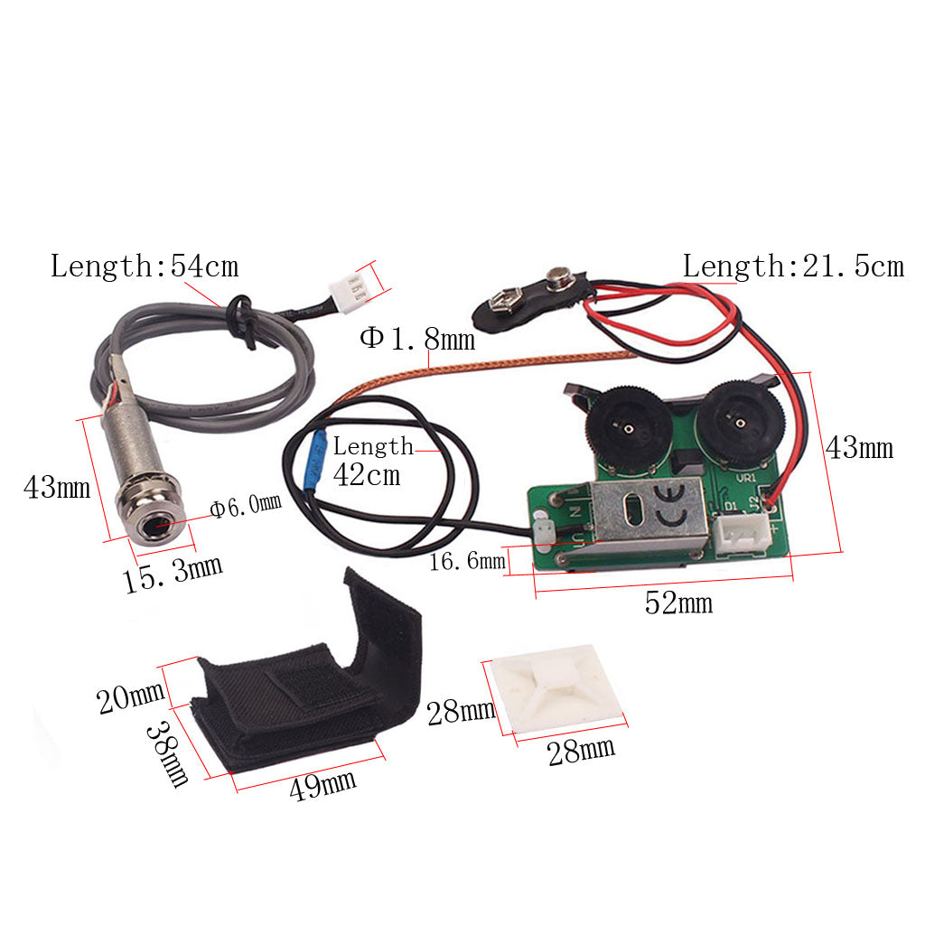 Under Saddle Piezo Pickup Onboard Preamp System for Acoustic Guitar