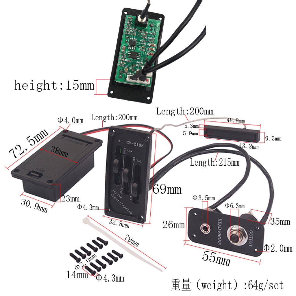 Electric Violin Pickup Adjustable Pickup Piezo Pickup