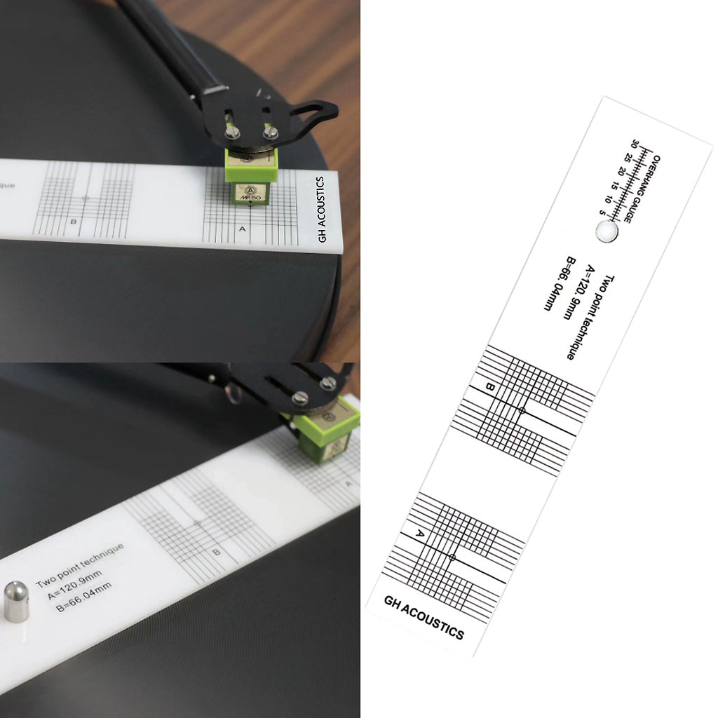 Turntable Phono Phonograph Cartridge Adjustment Ruler Calibration Gauge LP Stylus Alignment Protractor Tool