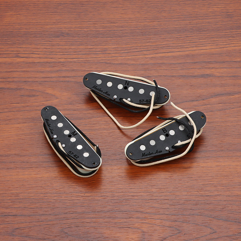 Alnico 5 Vintage 57/62 Single Coil Pickups SSS Set for Stratocaster Electric Guitar Aged White