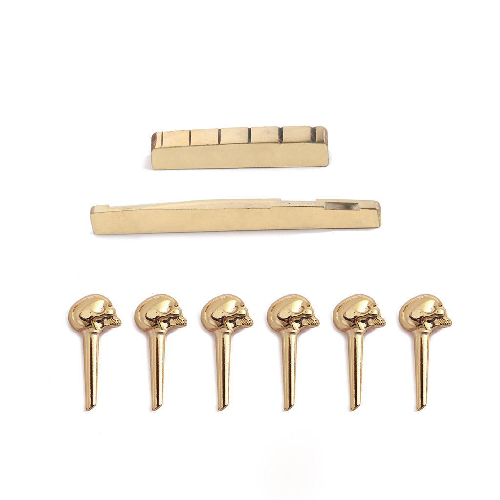 UNIVERSAL FIT Brass NUT / SADDLE/Bridge pins  Set for Acoustic Guitar