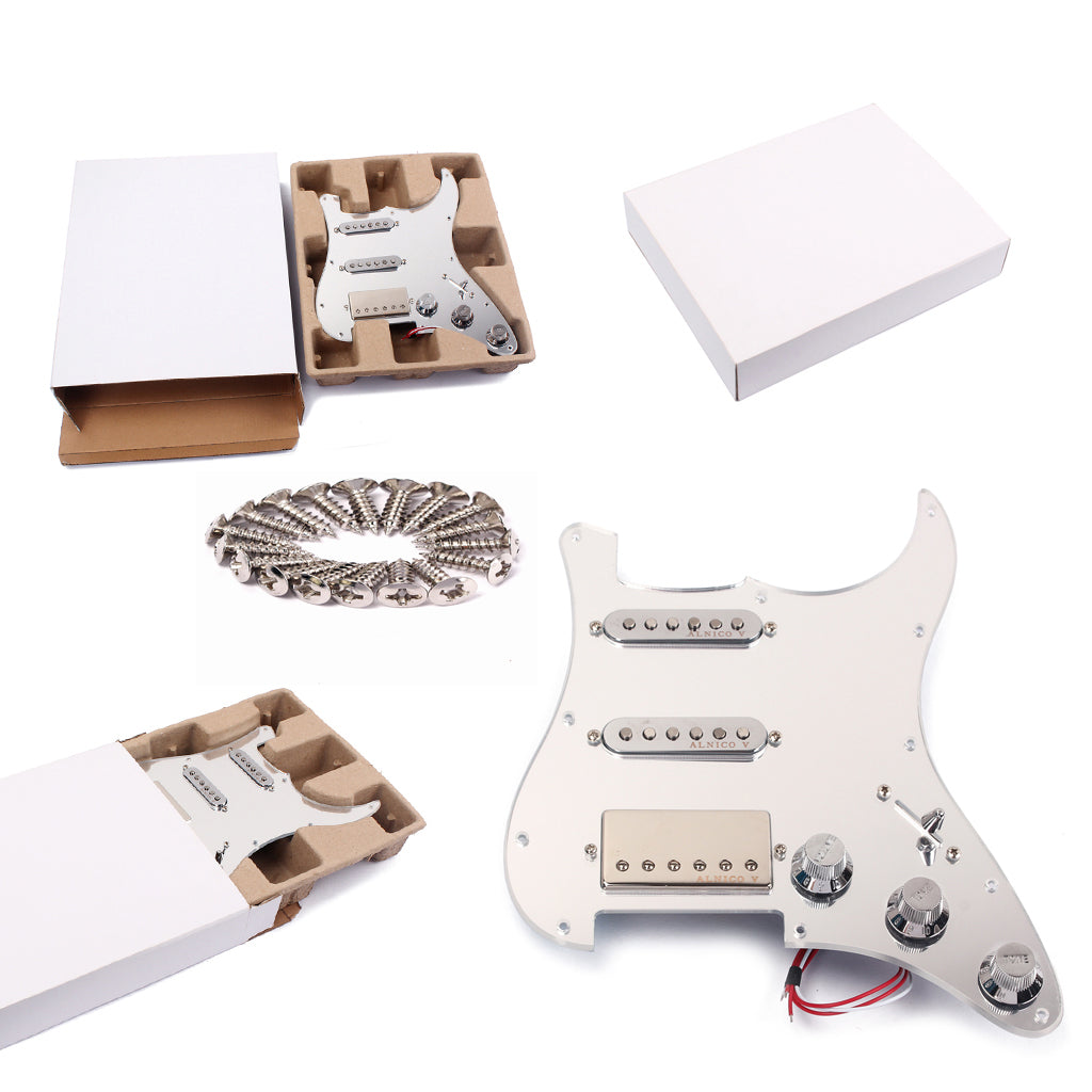 Loaded Prewired Mirror Pickguard Set SSH Alnico Dual Rail Humbucker for Fender Strat ST Electric Guitar Replacement