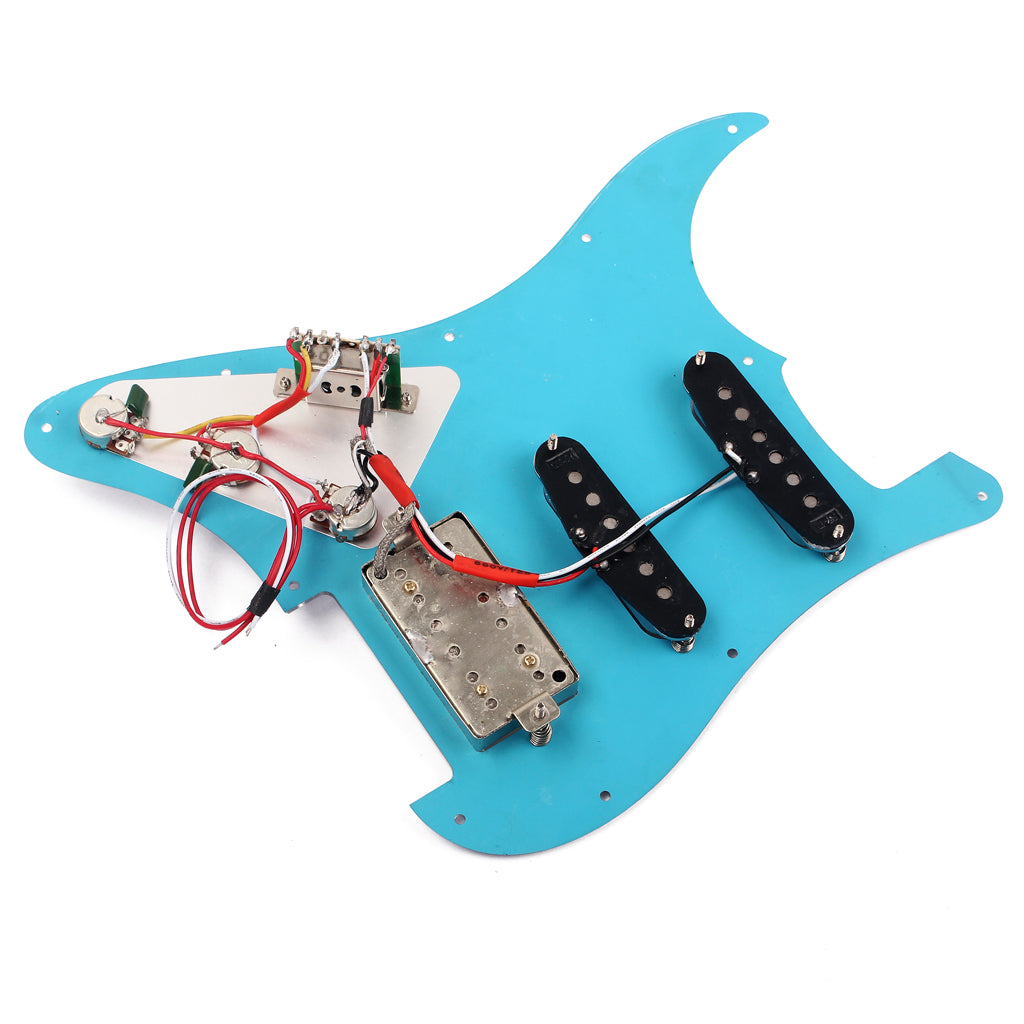 Loaded Prewired Mirror Pickguard Set SSH Alnico Dual Rail Humbucker for Fender Strat ST Electric Guitar Replacement