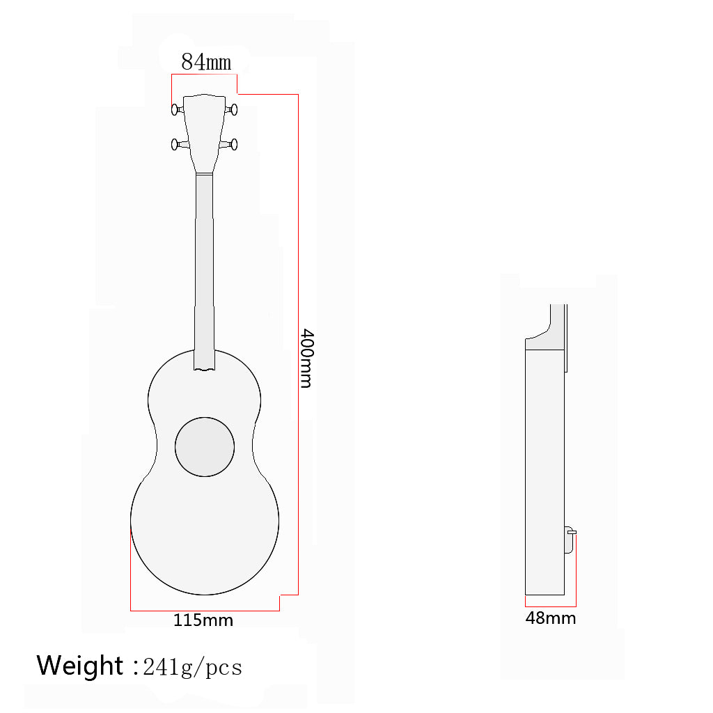 17 inch Ukulele Spruce Solid Mini Travel Guitar