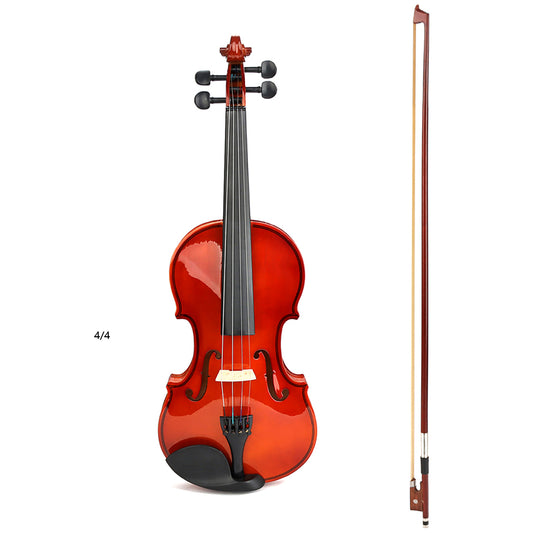 4/4 Full Size Basswood Violin With Bow Case and Rosin For Violin Beginner