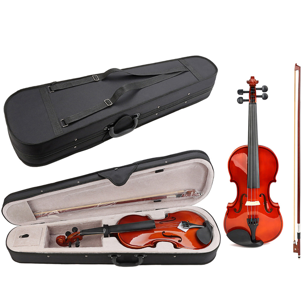 4/4 Full Size Basswood Violin With Bow Case and Rosin For Violin Beginner