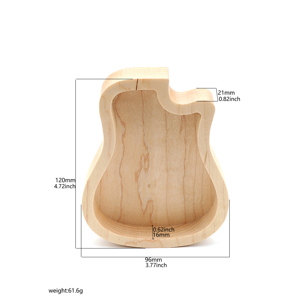 Guitar Wood Picks Box Guitar Shaped Guitar Pick Storage Plectrum Container for Guitar Standard Picks