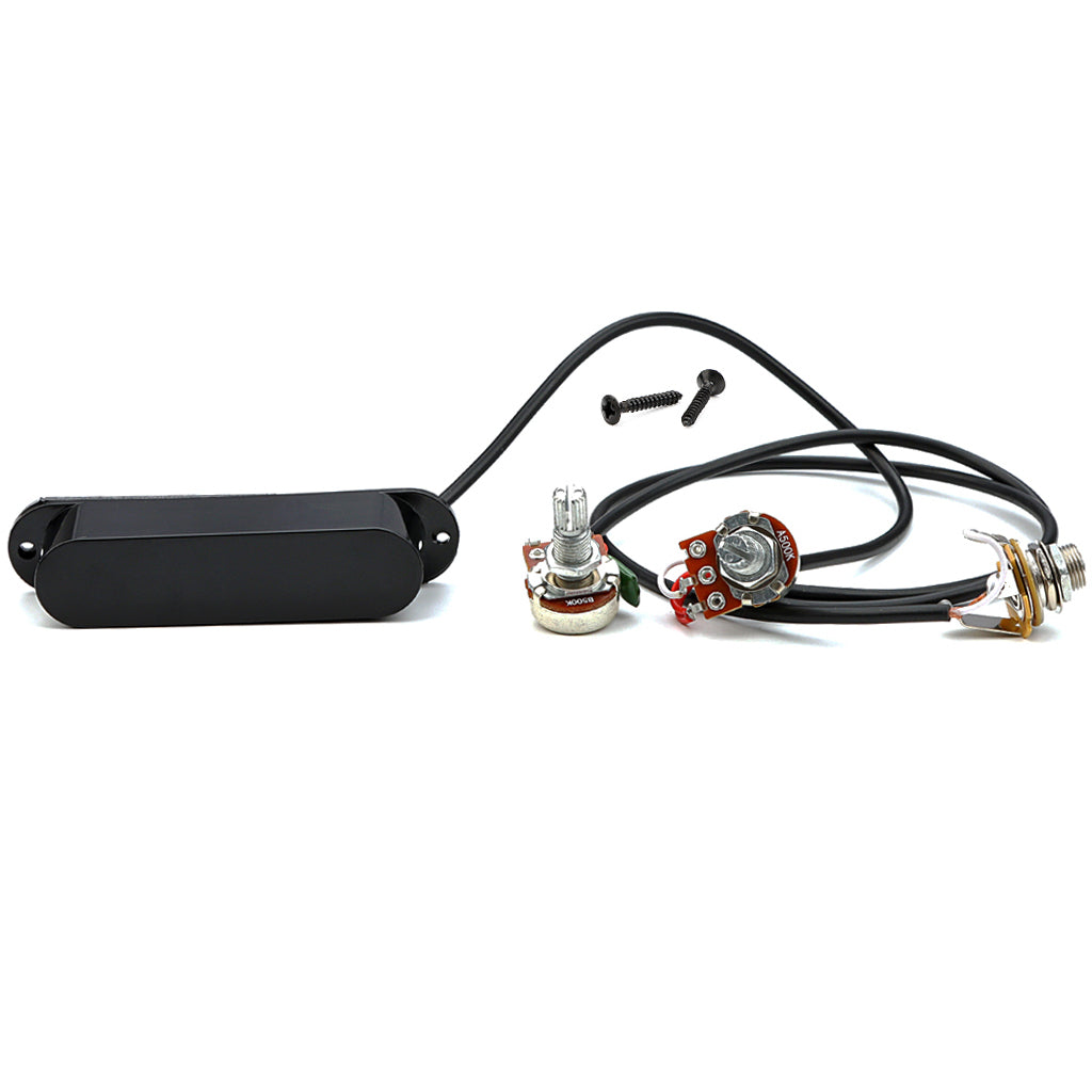 Closed Single Coil Pre-Wired Pickup Harness with Volume Control for Electric Guitar Black