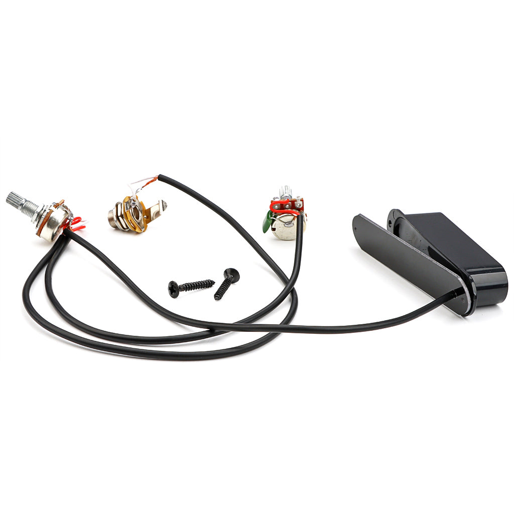 Closed Single Coil Pre-Wired Pickup Harness with Volume Control for Electric Guitar Black