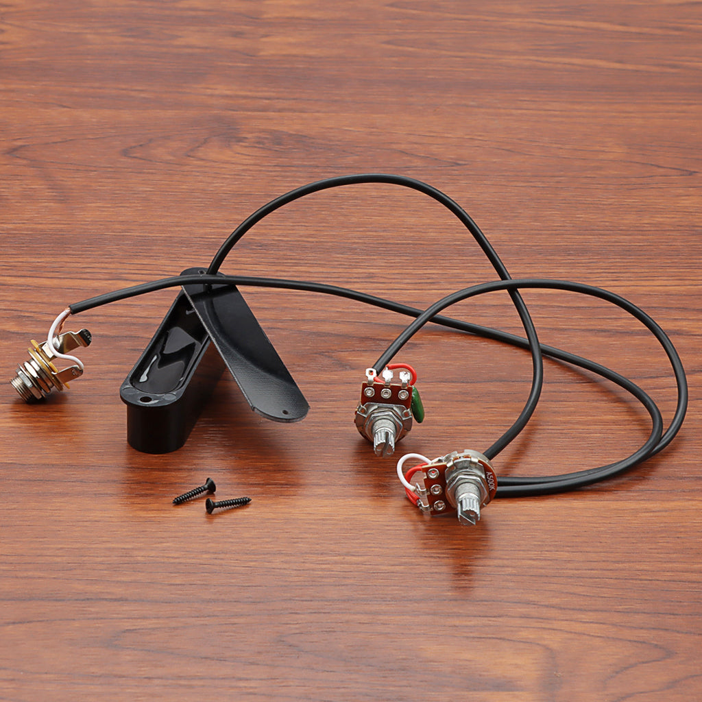 Closed Single Coil Pre-Wired Pickup Harness with Volume Control for Electric Guitar Black