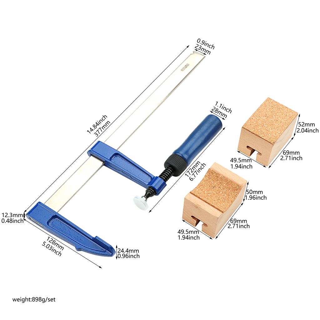 Guitar Bass Fingerboard Fret Press Insert Tool with 2pcs Wooden Soundhole Cauls