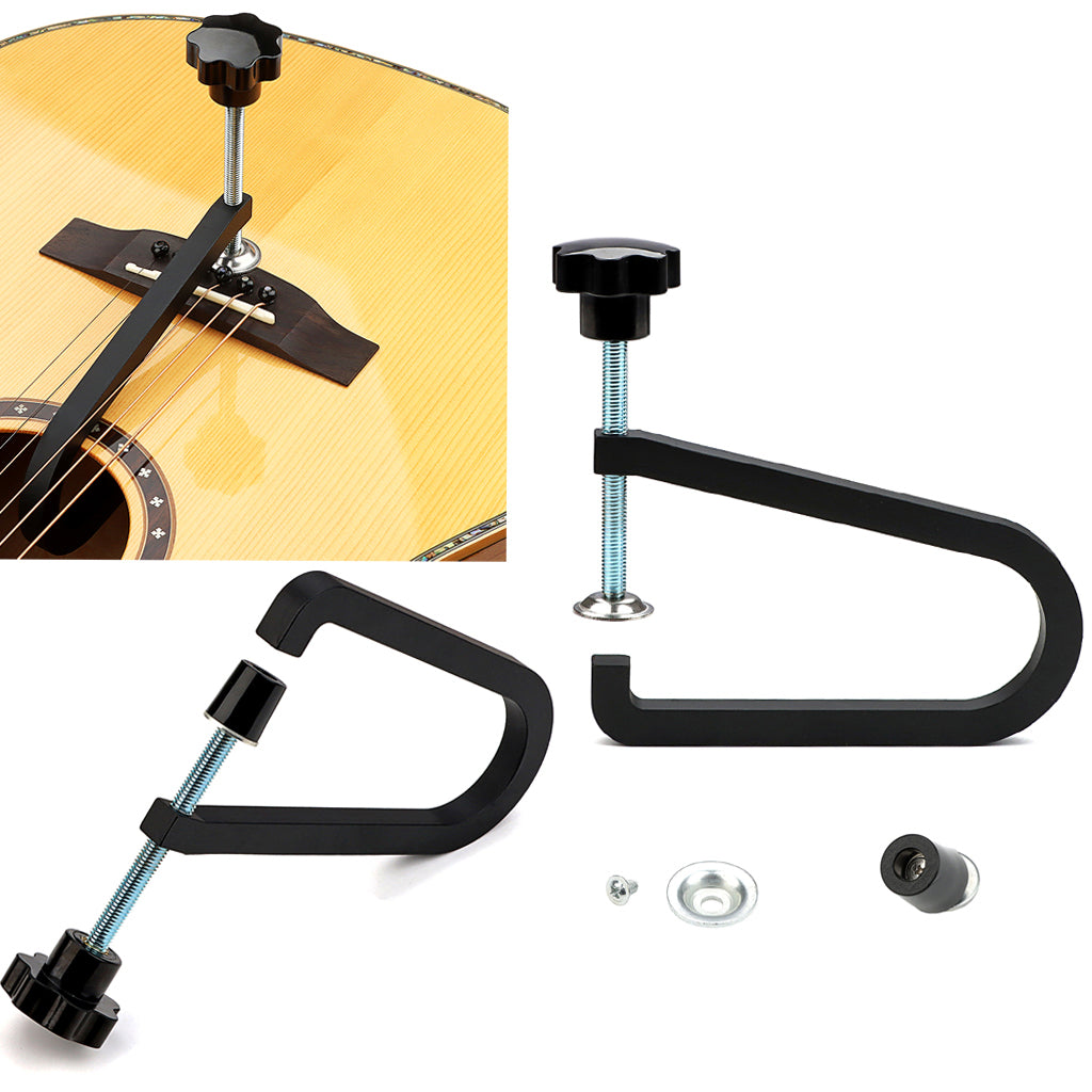 Guitar Bridge Clamp Cast Steel U-shaped Clamp Repair Tool for Folk Acoustic Guitar Parts Black