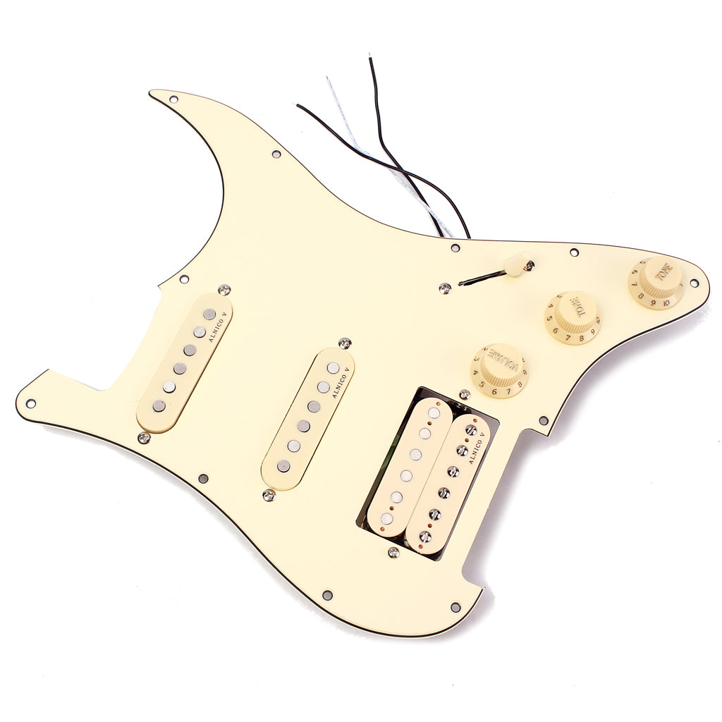 SSH Cream Loaded Prewired Electric Guitar Pickguard   ALNICO  V Pickup for FD ST Style Guitar