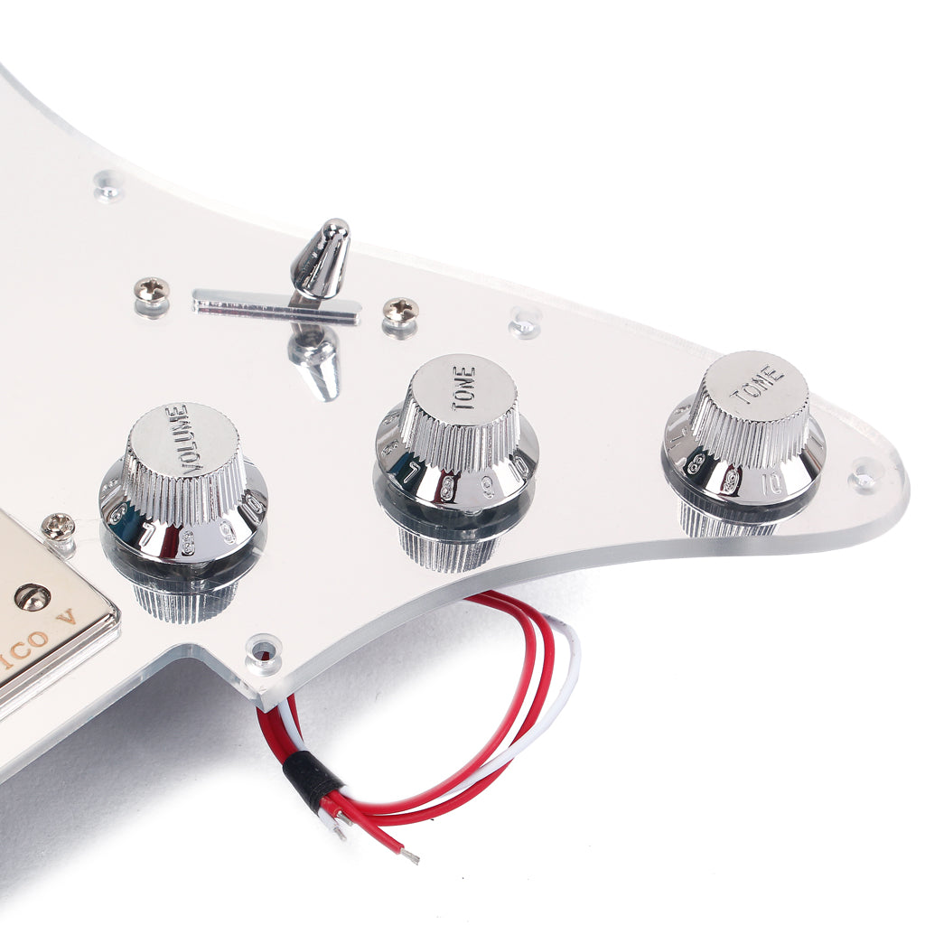 Loaded Prewired Mirror Pickguard Set SSH Alnico Dual Rail Humbucker for Fender Strat ST Electric Guitar Replacement