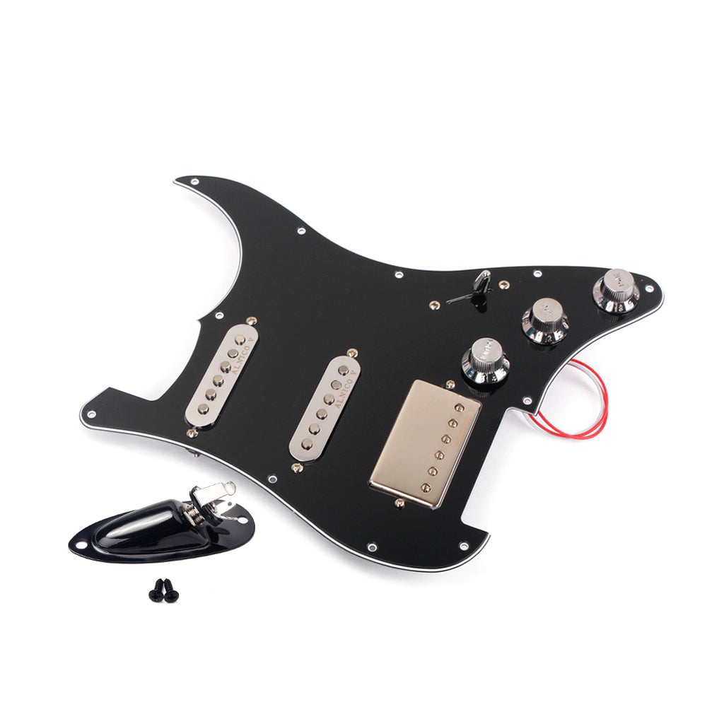 New Black Loaded Prewired SSH Alnico V Pickup Pickguard Fit For Electric Guitar