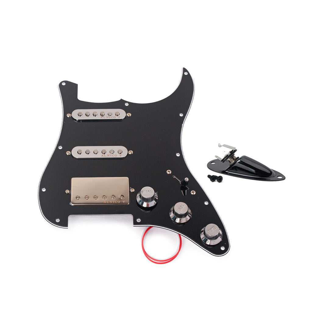 New Black Loaded Prewired SSH Alnico V Pickup Pickguard Fit For Electric Guitar