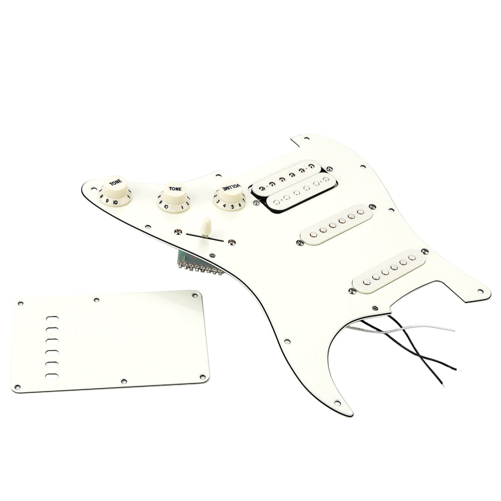 SSH Loaded Prewired Electric Guitar Pickguard Set Pickups for FD ST Style Electric Guitar Silver