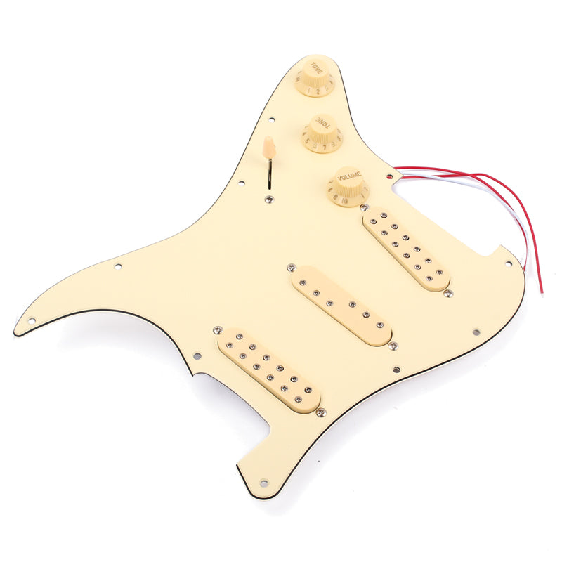 3-ply Loaded Prewired Pickguard -Beige Pearl Pre-wired pickguard / pickup set for Strat