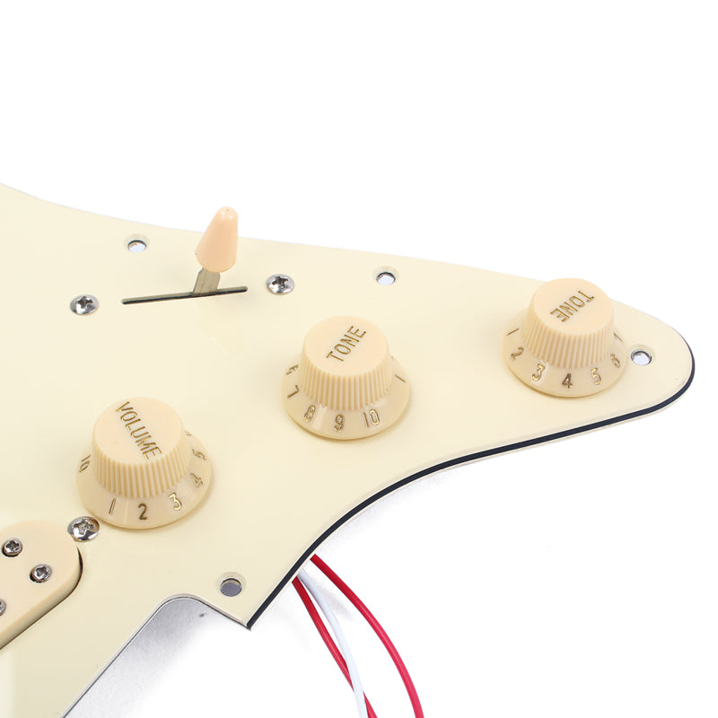 3-ply Loaded Prewired Pickguard -Beige Pearl Pre-wired pickguard / pickup set for Strat