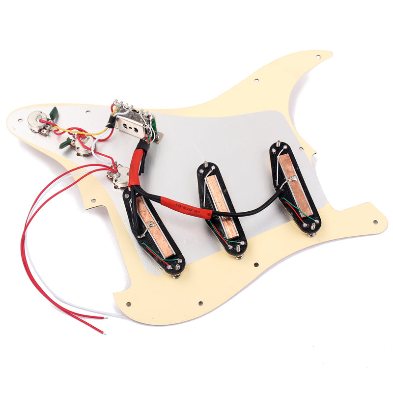 3-ply Loaded Prewired Pickguard -Beige Pearl Pre-wired pickguard / pickup set for Strat