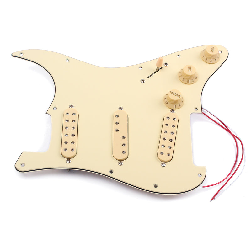 3-ply Loaded Prewired Pickguard -Beige Pearl Pre-wired pickguard / pickup set for Strat