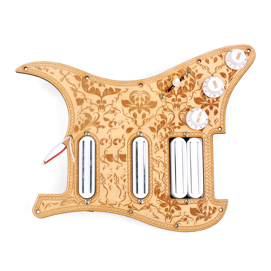 Maple Bauhinia Pattern SSH 11 Holes Pickguard Scratchplater Set 3 Pickups 1Tone 2 Volumne Knobs Switch