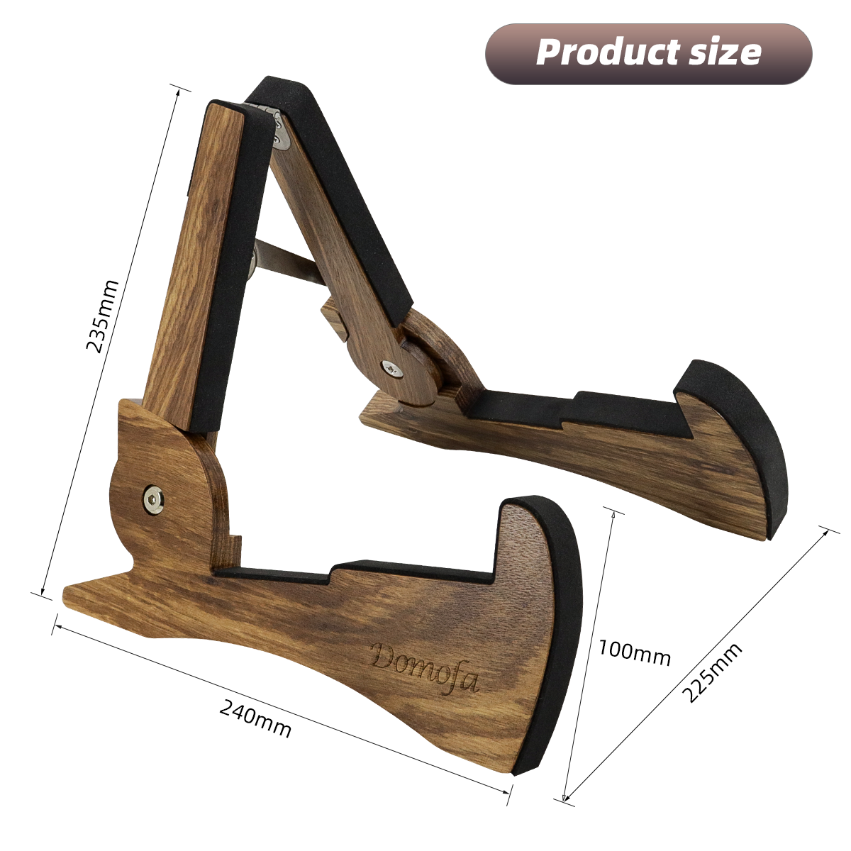 Wooden A-Frames Adjustable Floor Guitar Holder Universal Folding Guitar Bass Floor Stand Stable Instrument