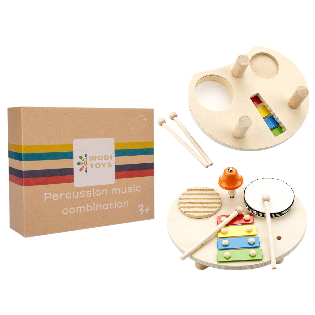 Wooden Music Toys For Babies Children's Multifunctional Music Knocking Table Early Education Kids Drum Set Music Toy Baby Gift