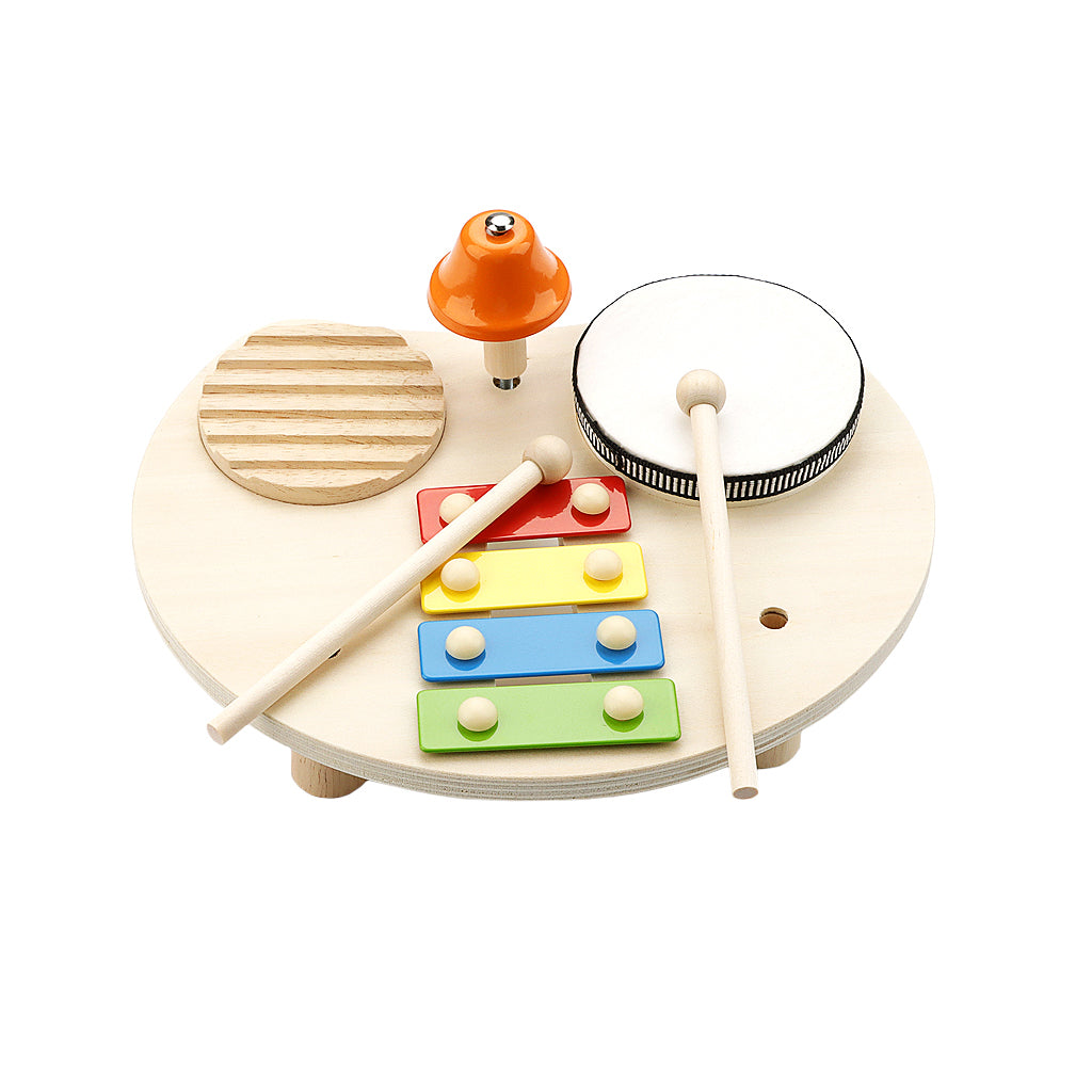 Wooden Music Toys For Babies Children's Multifunctional Music Knocking Table Early Education Kids Drum Set Music Toy Baby Gift