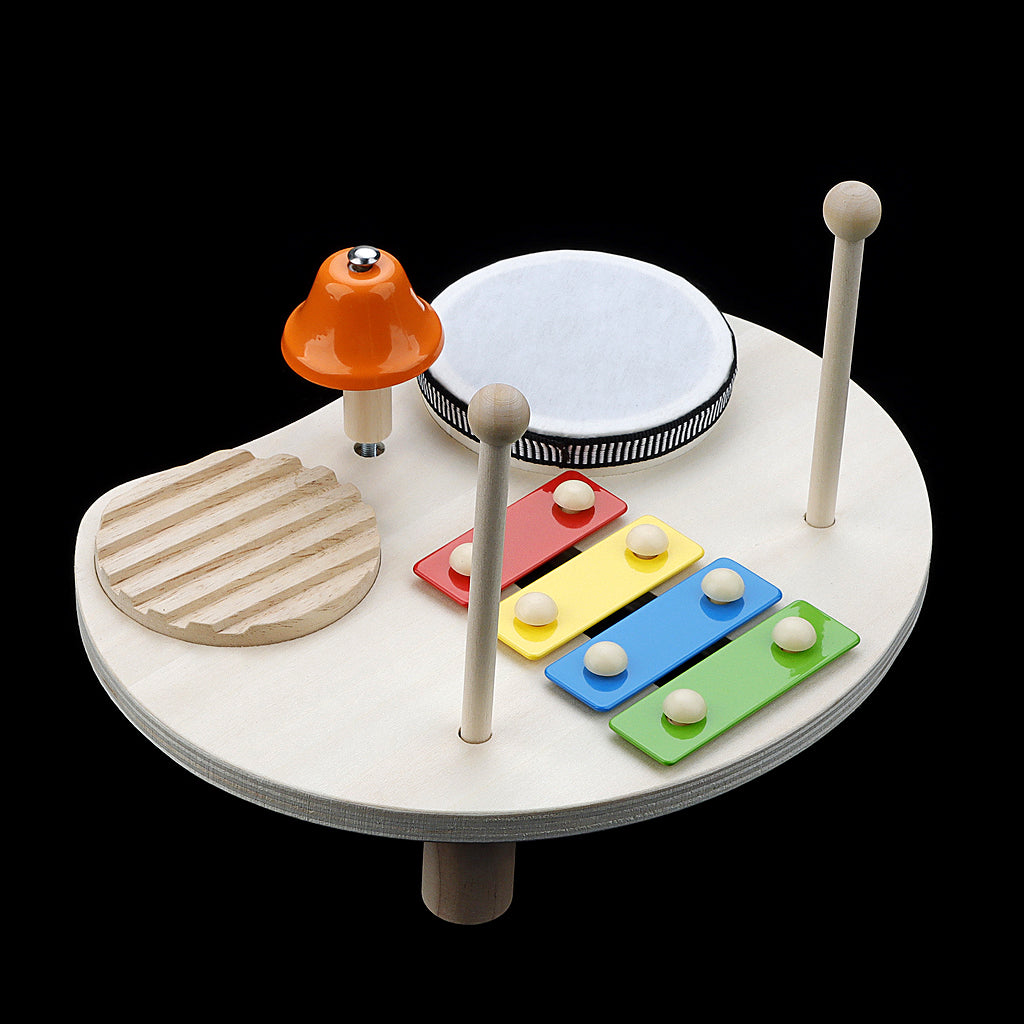 Wooden Music Toys For Babies Children's Multifunctional Music Knocking Table Early Education Kids Drum Set Music Toy Baby Gift