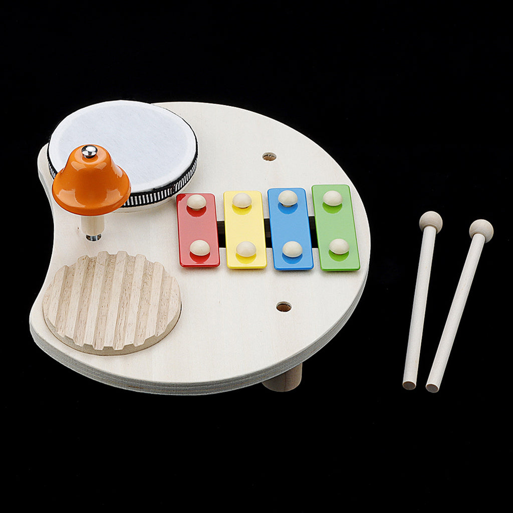 Wooden Music Toys For Babies Children's Multifunctional Music Knocking Table Early Education Kids Drum Set Music Toy Baby Gift