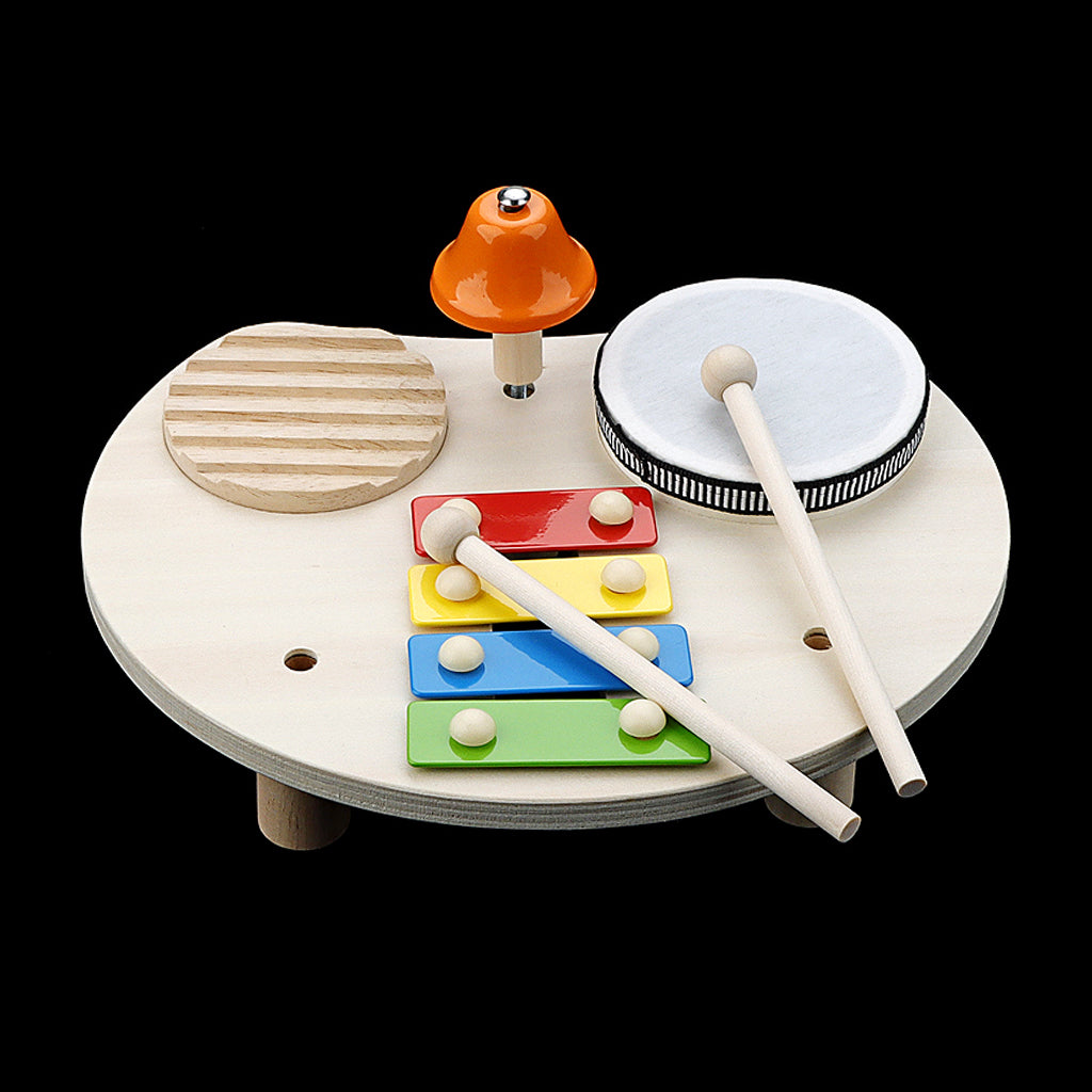 Wooden Music Toys For Babies Children's Multifunctional Music Knocking Table Early Education Kids Drum Set Music Toy Baby Gift