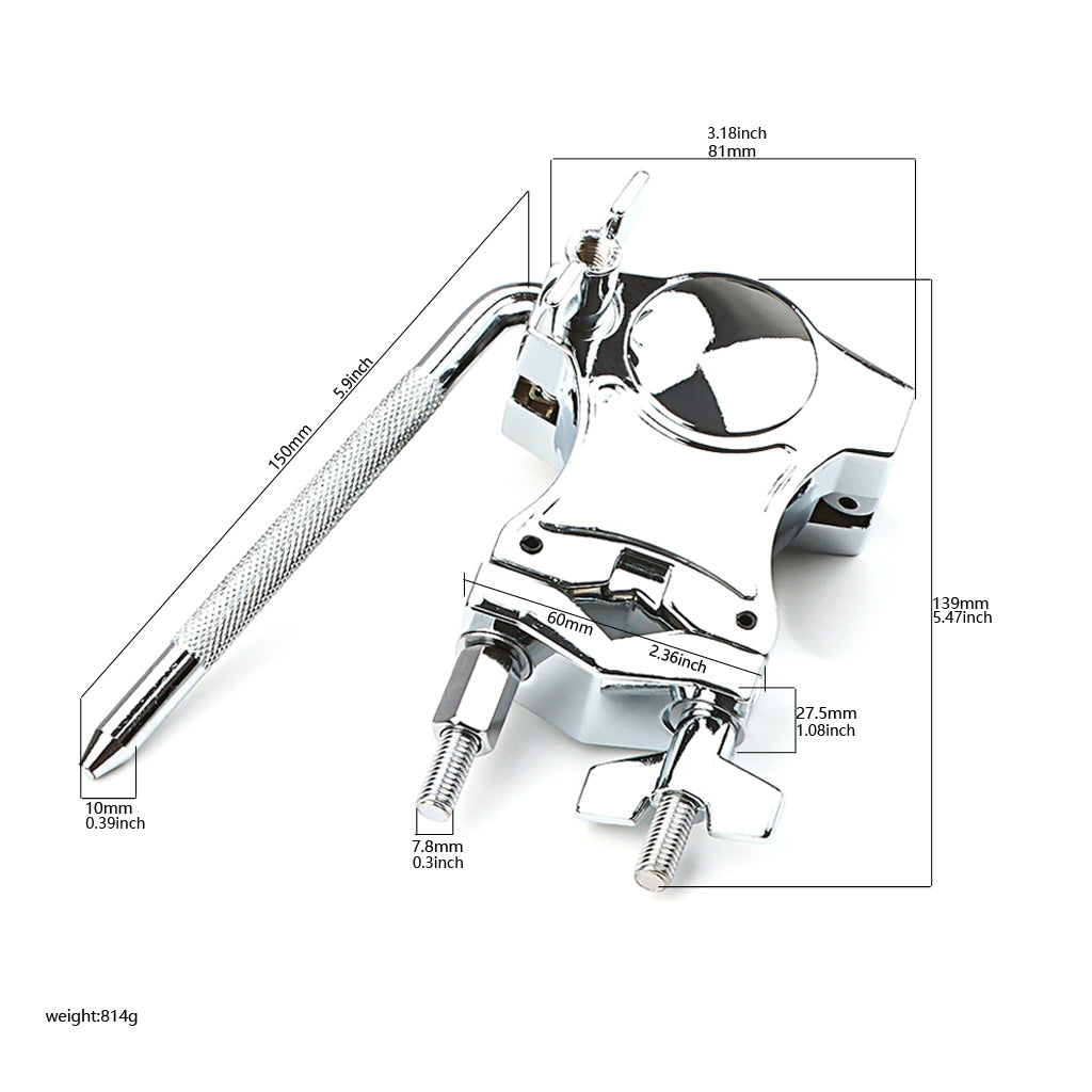 L-Rod Cowbells Clamp Adjustable Cowbell MountIng Bracket Clamp for Cowbell Drum Accessory