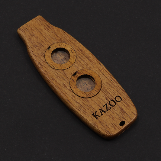 Dual Hole Kazoo Wood Kazoo Flute with Diaphragm for Guitars and Violins Performance