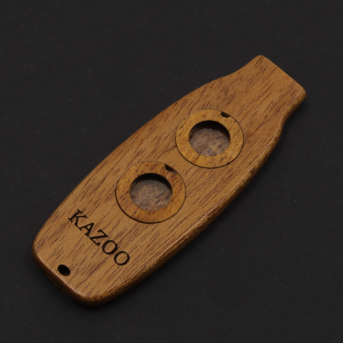 Dual Hole Kazoo Wood Kazoo Flute with Diaphragm for Guitars and Violins Performance