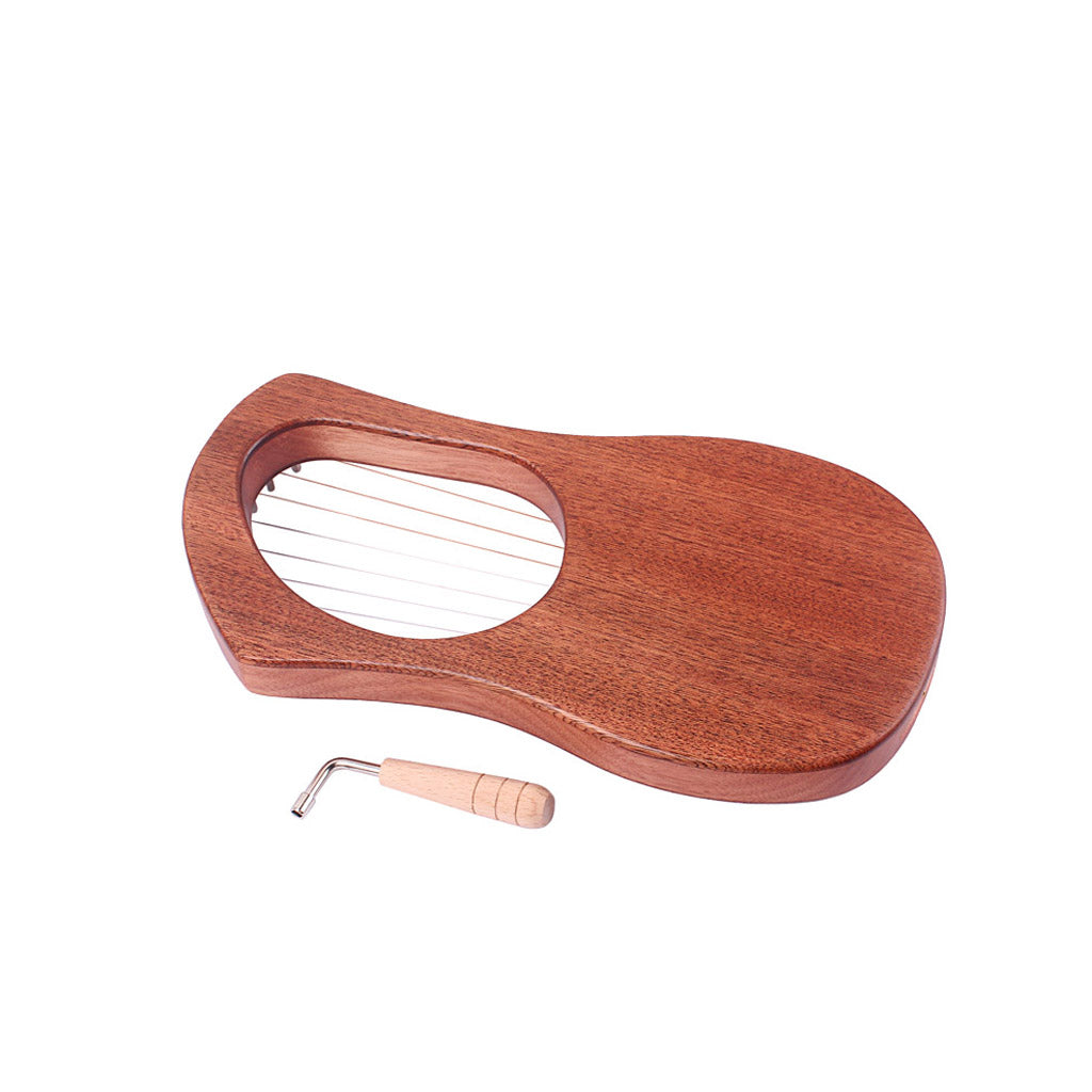 Ogdni Mahogany single-board Lyre Harp 7 String Harp Portable Small Harp with Durable String Musical Instrument Stable Sound Quality Harp