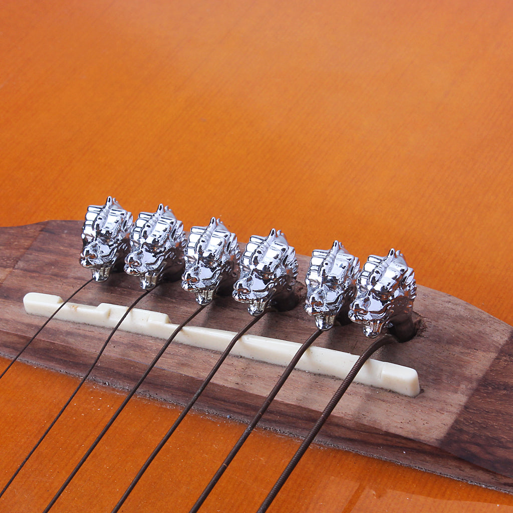 Set of 6 Acoustic Guitar/Mandolin Bridge Pins Replacement-Zinc Alloy