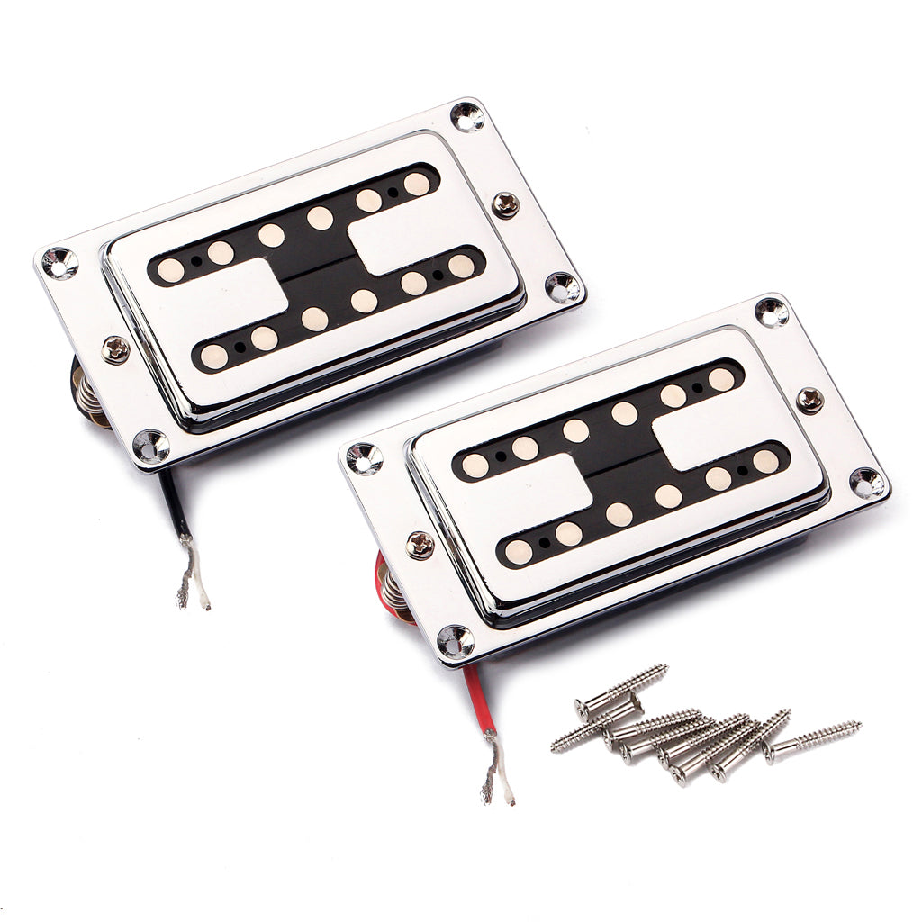 Double Coil Humbucker Pickups Set for Gibson Les Paul Electric Guitar Parts White with Cream/Black/ Frame