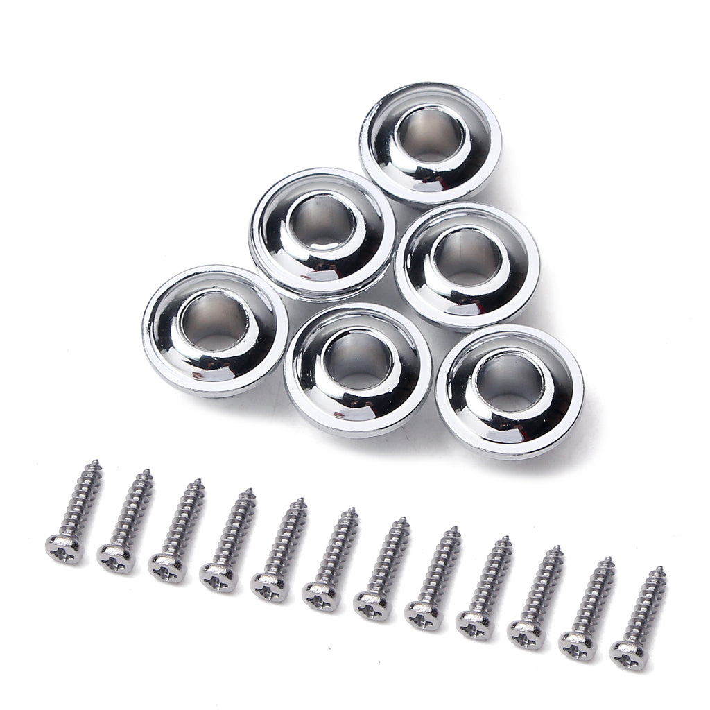 A Set 6 Pcs 3 Colors Opened Semiclosed Guitar Tuning Pegs Tuners Machine Heads Metal Ferrules Bushing and Mounting Screws