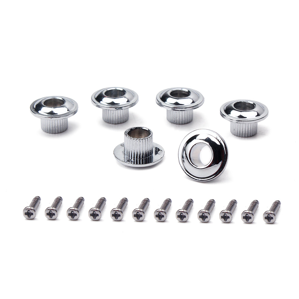 A Set 6 Pcs 3 Colors Opened Semiclosed Guitar Tuning Pegs Tuners Machine Heads Metal Ferrules Bushing and Mounting Screws