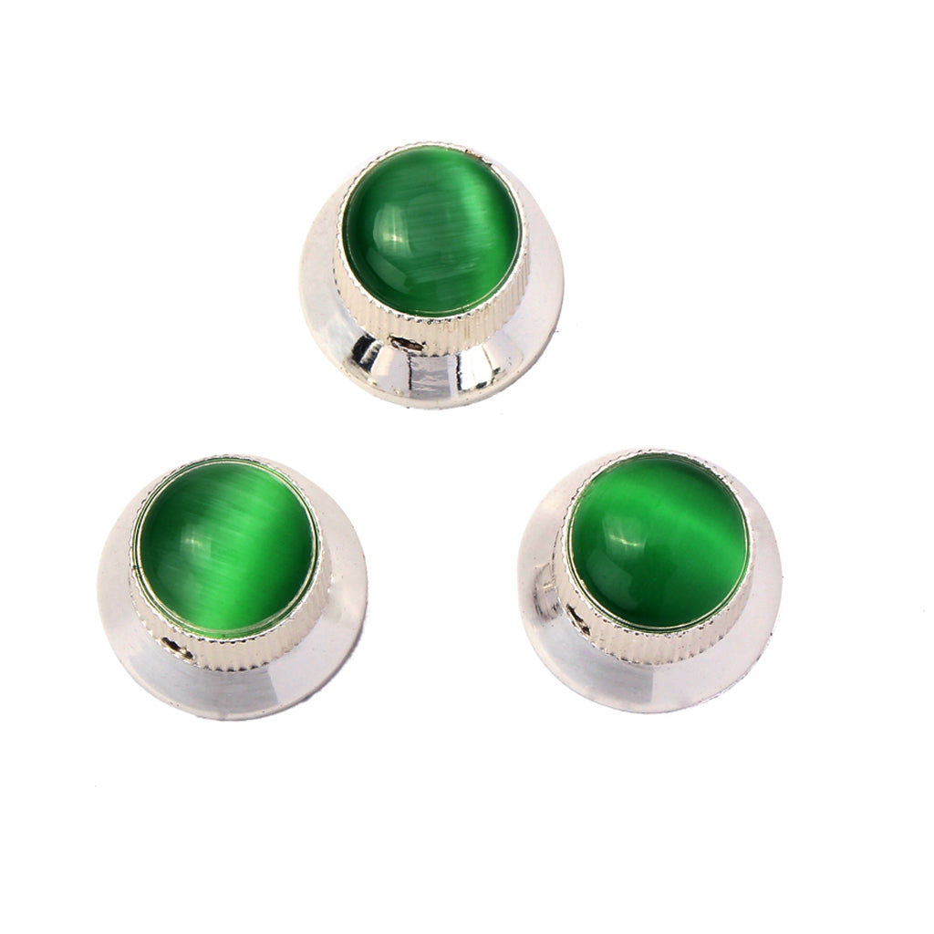 Guitar Knobs 3 Pcs Cool nickel opals Stone Electric Guitarra Bass Volume Tone Control Knob